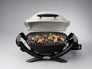 Weber Q 1000 Front View Kabobs