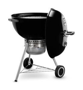 Weber 22 Inch Premium Kettle Black Side View 1 Hanging Lid