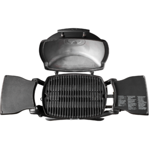 Weber Q 1200 Black Top View Full Grids