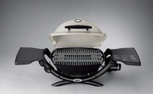 Weber Q 1200 Titanium Front View Fully Open