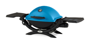 Weber Q 1200 Blue Side View 1 Closed