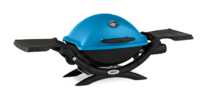 Weber Q 1200 Blue Side View 2 Closed