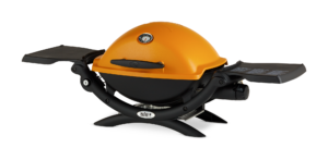 Weber Q 1200 Orange Side View 1 Closed