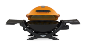 Weber Q 1200 Orange Front View Open