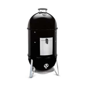 Weber 18 Inch Smokey Mountain Cooker Smoker Black Side View 2 Closed