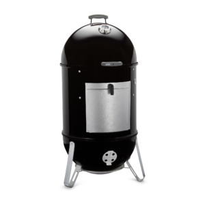 Weber 22 Inch Smokey Mountain Cooker Smoker Black Side View 2 Closed