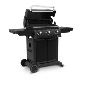 Broil King Signet 320 Black Gas Grill Side View 2 Open