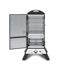 Broil King Smoke Vertical Gas Smoker Front View Open