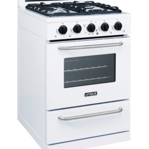 Unique 24 Inch Classic Gas Range White UGP24GOF1W