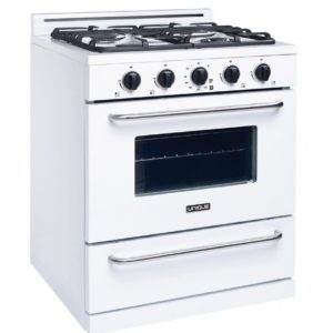 Unique 30 Inch Classic Gas Range White UGP30GOF1W