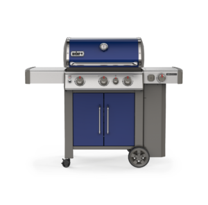 Weber Genesis II E-335 Deep Ocean Blue LP Front View Closed