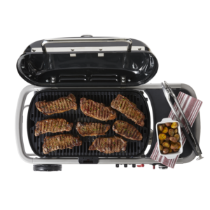 Weber Traveler Portable Gas Grill Propane Cooking Capacity Steak